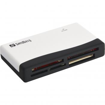Sandberg (133-46) External Multi Card Reader, USB Powered, Black & White, 5 Year Warranty UK-Wide Next Business Day Delivery