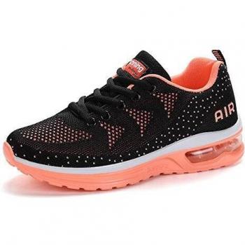 Frysen Shock-Absorbent Running Shoes (Men/Women) – Black & Orange, 39