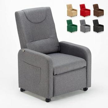 Fauteuil Relax Inclinable 4 Roues avec Repose-Pieds en Tissu Beautiful
