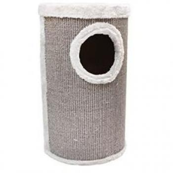 Sisal Cat Tower a Tre Portali con Ripiano, Nero Grigio