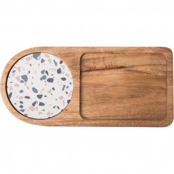 Plato de fruta de madera fácil de limpiar