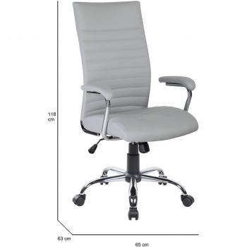 Chaise de bureau Ddim, modèle ergonomique, 63x65h108/118 cm, Gris