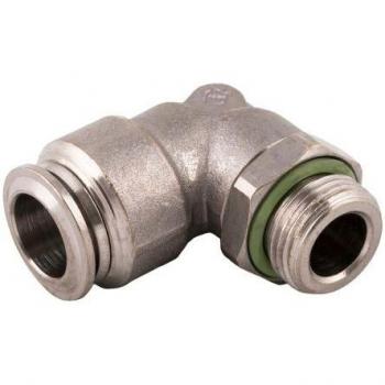 Codo Roscado de Latón Níquel 1/8 para Tubo 4mm