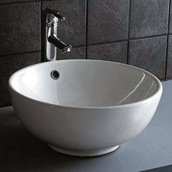 NEG Waschbecken Uno20A (rund) Aufsatz-Waschschale (weiß) mit hohem Rand und Nano-Beschichtung