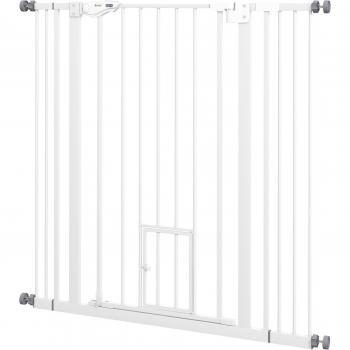 Pawhut Extra Tall Indoor Dog Gate with Cat Flap