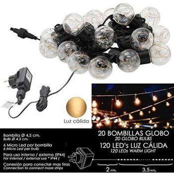 Set di Luci Natalizie a Globo da Esterno, 20 pezzi (IP44)