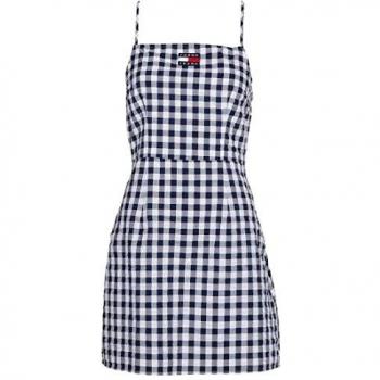 Vestido Mini Tommy Hilfiger Gingham Azul TG XS