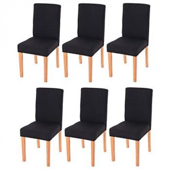 Chaises de salon Littau (6 pièces) – Noir – Pieds clairs – Design épuré