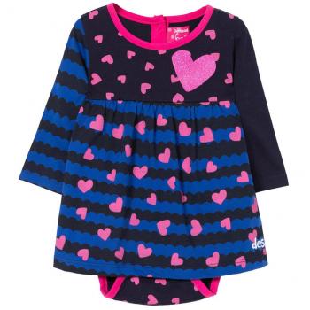 Desigual Baby Girls VEST_BRUNA Dress, Blue (Size 74)