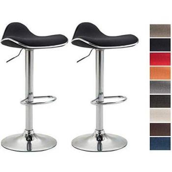Tabourets de Bar Shanghai – Ensemble 2 – Noir – Réglable – CLP