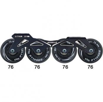 Inline Skating Frame 231mm with 4 Wheels 80mm 90A for Slalom Skating