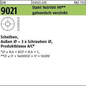 Flache Unterlegscheibe, Stahl 100HV, 33x92x6mm
