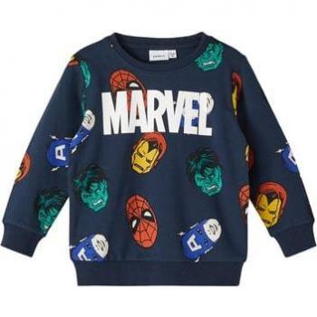 Colore Profondo: Camicia a Maniche Lunghe Marvel Nmmniks di Zaffiro