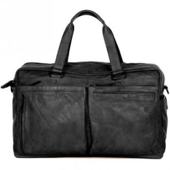 Spikes & Sparrow Handgefertigte Reisetasche, Schwarz