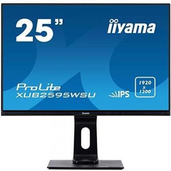 IiYama Prolite XUB2595WSU-B1 63,4cm (25) IPS LED-Monitor 16:10 (VGA, HDMI, DisplayPort, USB2.0) Ultra-Slim-Line, Höhenverstellung, Pivot, schwarz