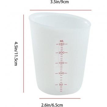 Silicone Tasse Graduée 250‑500 ml – Double Échelle pour Café, Lait et Usage Scientifique