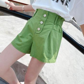 Summer Mini Shorts for Girls, Candy Colors, Button Detail, Sizes 4-13Y
