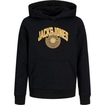 Felpa a cappuccio Jack & Jones Kam Varsity nera per bambini di 8 anni
