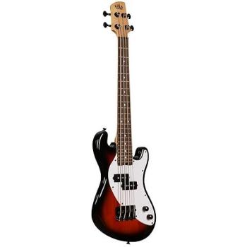 Basse électrique Kala U-Bass 4 cordes avec housse Tobacco Burst