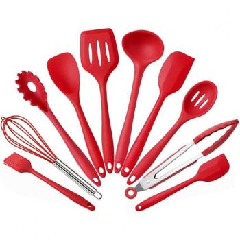 Juego de utensilios de cocina de silicona, resistentes al calor y antiadherentes