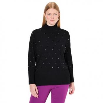 Großer Damen-Strickpullover – Ulla Popken, schwarz, 46/48, Viskose/Polyester