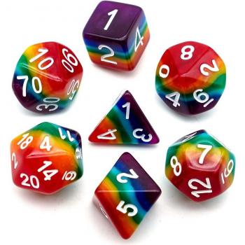 7-Piece Multi-Color Dice Set for D&D and RPG Games