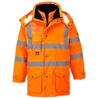 Portwest RT27 Hi-Vis 7-in-1 Traffic Jacket, X-Large, Orange