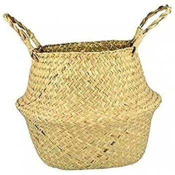Panier artisanal 27 x 24 cm beige