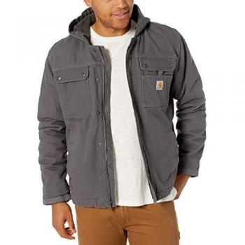 Carhartt Arbeitsjacke Bartlett Grau XXL mit Kapuze und Sherpa-Futter