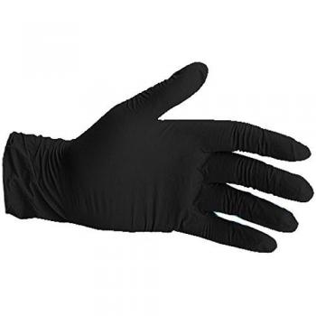 Gants nitrile haute résistance, noir, sans poudre, 8/9, boîte de 100 unités