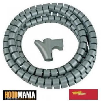 Silver Spiral Cord Tidy Kit – 2 Units, 2.5m Each (20mm)