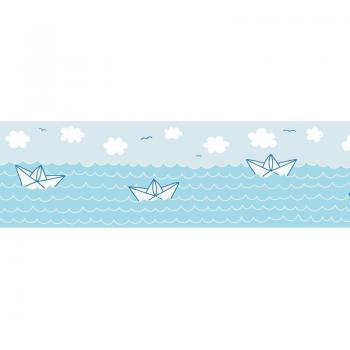 Profhome Blue & White Kids' Wallpaper Border