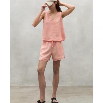 Shorts Deva Ecoalf para mujer, cintura de goma, color naranja