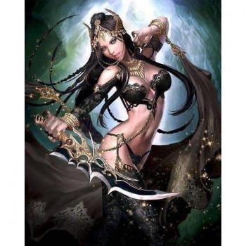 Taller de Diamantes 5D: Anime Game Girl + Bordado Punto Cruz