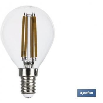Bombilla LED esferica con filamento E14 4W 470 lumenes 2700 grados Kelvin (empaque: 1)