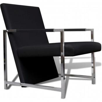 Lounge Chair Club Design – Gambe in Metallo Cromato Nero (1102046/3)