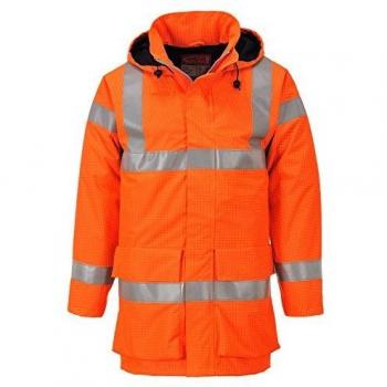 Giacca Antipioggia Hi-Vis Ignifuga Bizflame Rain Multinorma Arancione 3XL