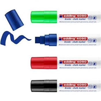 Edding Kreidemarker edding 4090 4-15 mm schwarz, rot, blau und grün VE