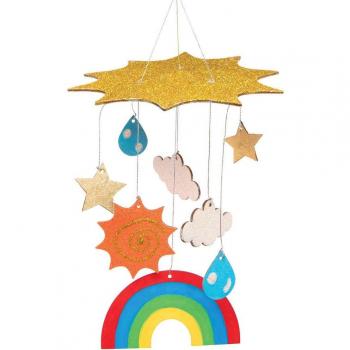 Rainbow Wooden Mobile Kits (Pack of 2) Wood Craft Kits