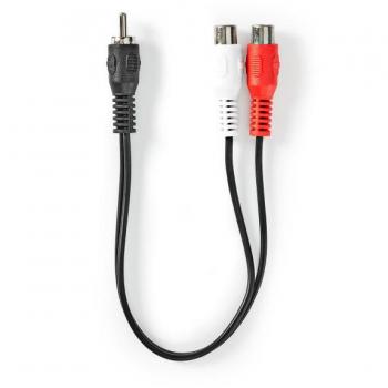 Nedis Nickel Plated Subwoofer Cable RCA Male to 2x RCA Female