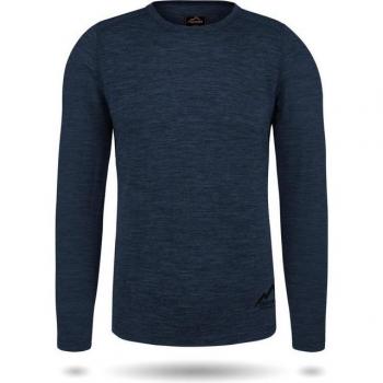 Merino Langarmshirt Herren von Normani in Blau