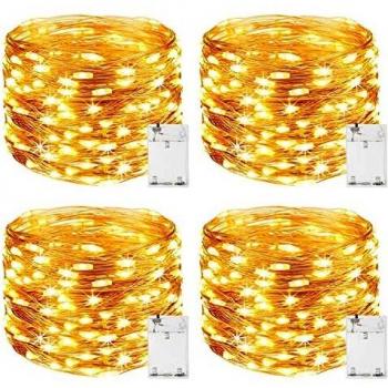 4 Pack Copper Wire Fairy Lights Battery Operated