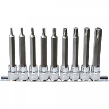 KS Tools 3/8 CHROMEplus TX Bit-Stecknuss-Satz, lang, 9-tlg