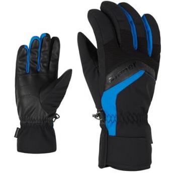 Ziener Gabino Black & Persian Blue Gloves for Men Size 8