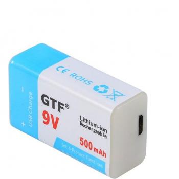 Batterie 9V Lithium 1000mAh USB Rechargeable