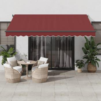 Auvent bordeaux 400x300 cm rétractable