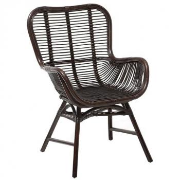 Sedia in rattan marrone per interni Togo