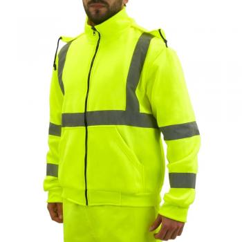 Piumino lavorativo con inserti riflettenti gialli