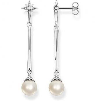 Thomas Sabo Ohrstecker Perle mit Stern Silber H2119-167-14
