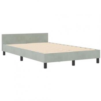 Cassetta a Box Spring Grigia Chiara 120x200cm – Rivestimento Velluto